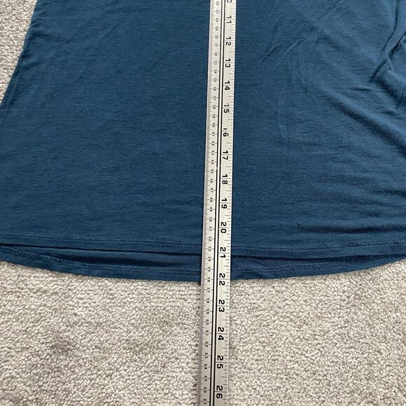 Mossimo Blouse Women Large Blue Long Sleeve Crew Neck Back Hole Stretch Soft Top - Picture 7 of 8